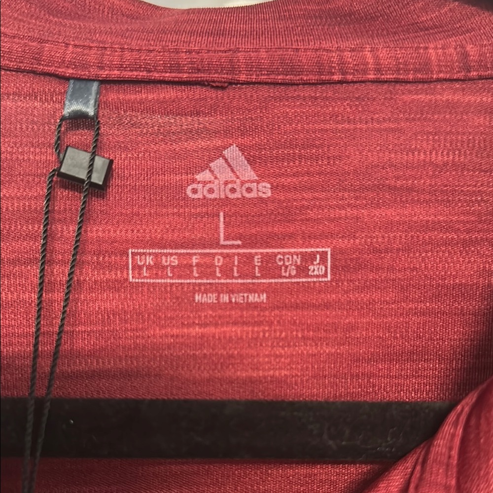 Adidas Red Polo Shirt Classic Design - Picture 3 of 4